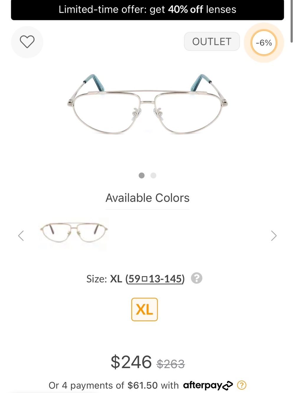 Agent Provocateur Silver Frame Glasses with Teal Temple Tips